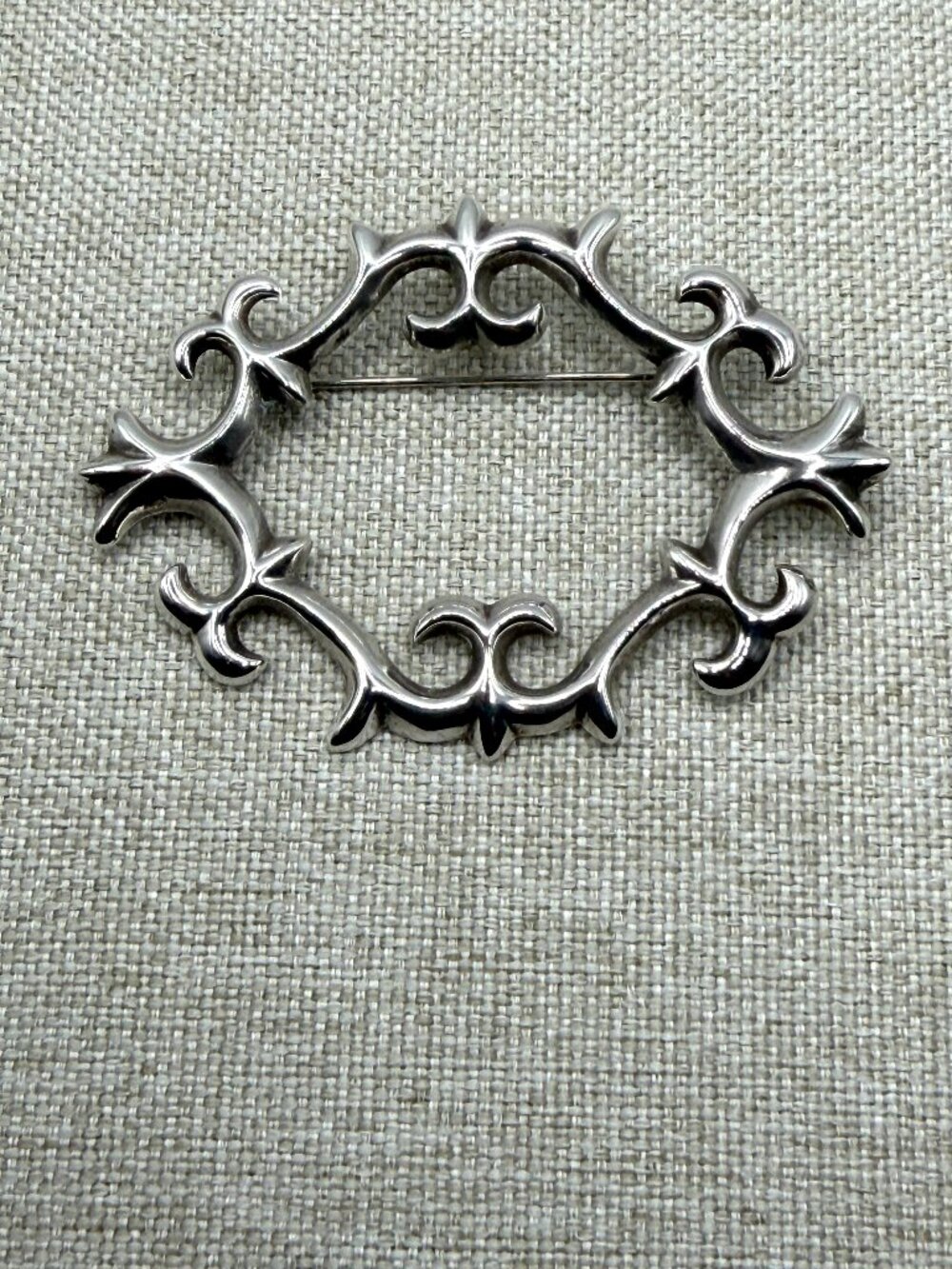 Vintage Silver Ornate Filigree Brooch 15.5g ✨